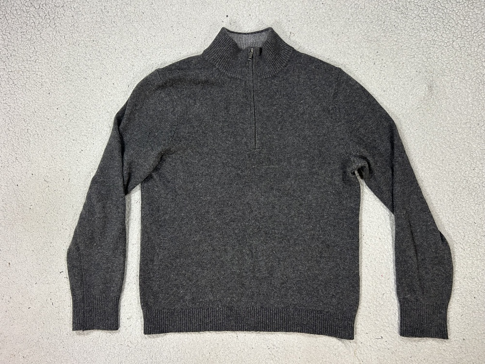 Patagonia Sweater Mens Small Gray Cashmere Wool 1/4 Zip Mock Neck Gorpcore